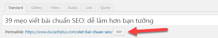 chỉnh sửa url của bài viết