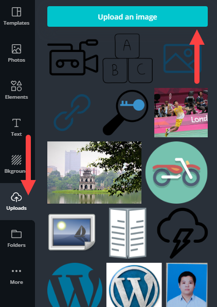 tải ảnh lên Canva