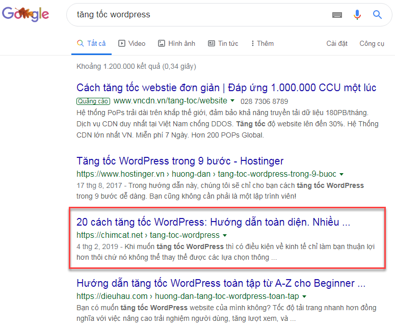 tăng tốc wordpress