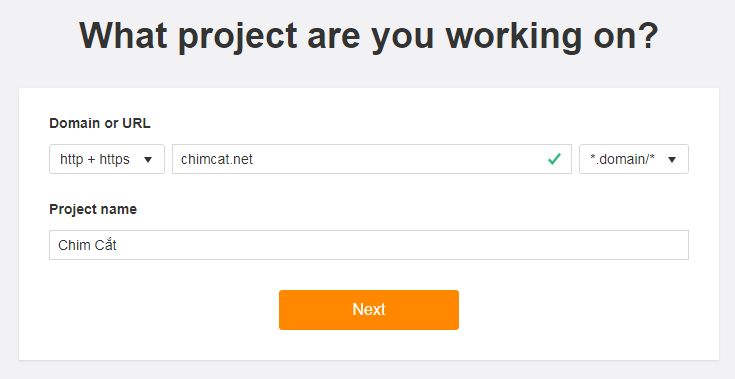thêm tên miền tương ứng vào