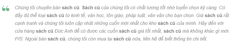 nhồi nhét từ khóa gây tác dụng ngược
