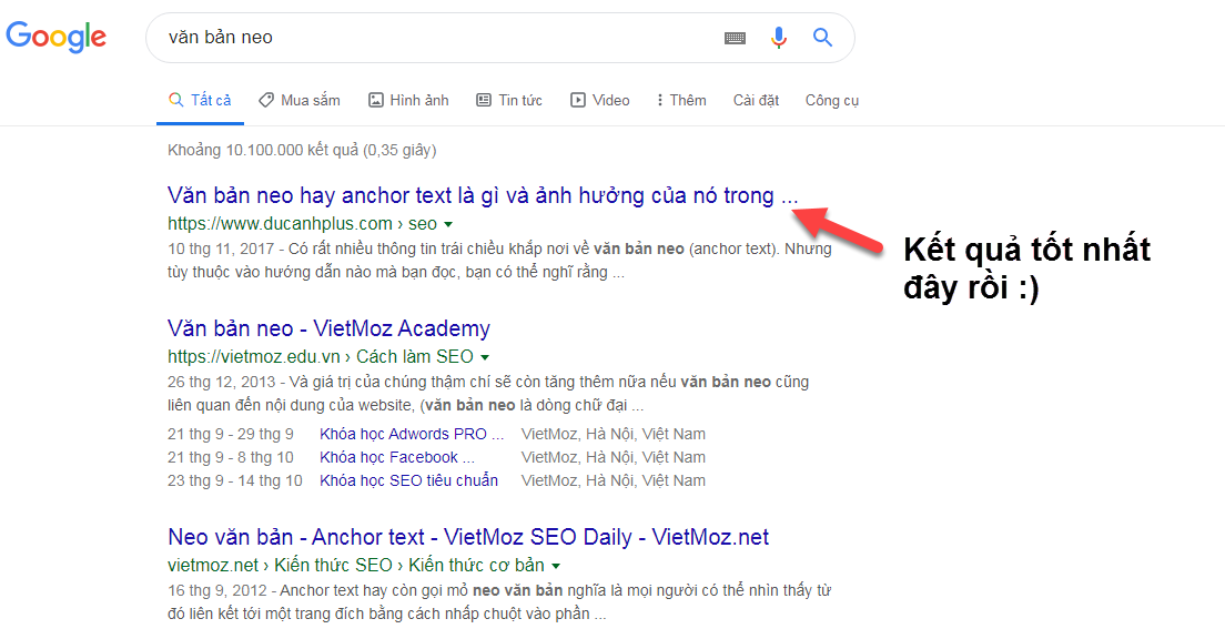 kết quả của từ khóa văn bản neo