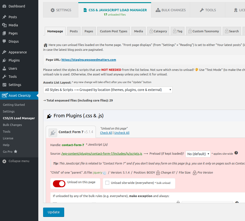 Plugin Asser CleanUp