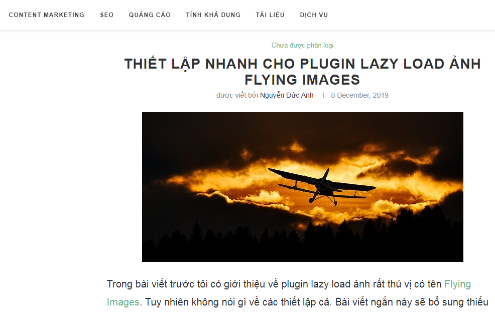 ảnh feature image hiển thị ra bên ngoài bài viết