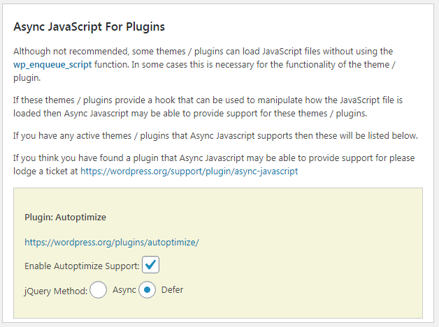 tải không đồng bộ cho plugin