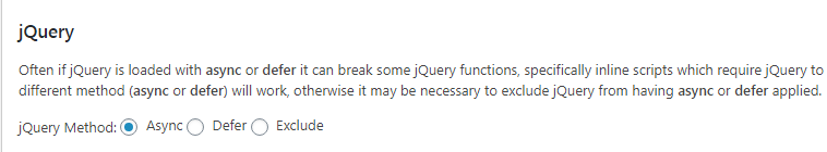 trì hoãn tải jQuery