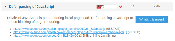 báo cáo lỗi từ GTmetrix