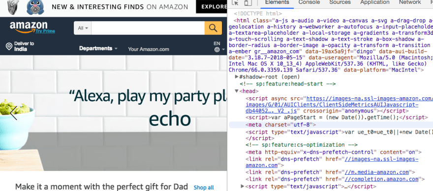 Amazon sử dụng dns-prefetch