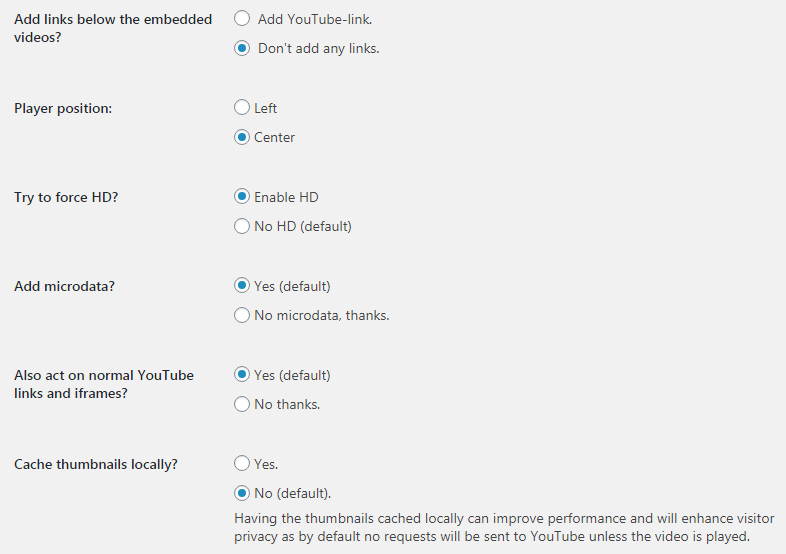 các cài đặt khác