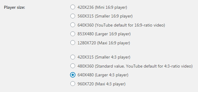 chọn kích cỡ video phù hợp