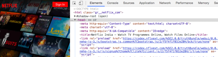 Netflix sử dụng preload