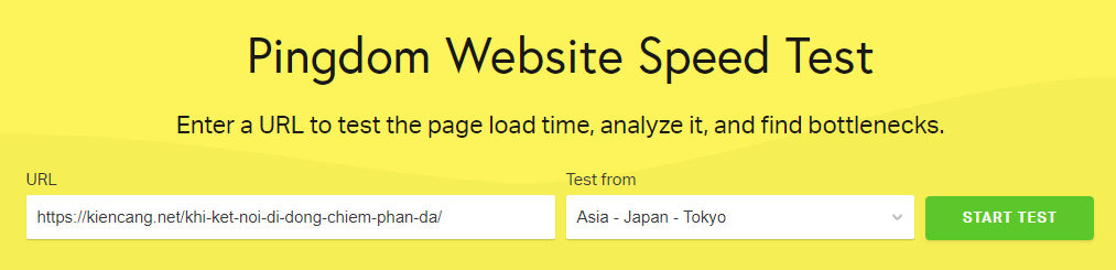 Dùng pingdom để kiểm tra
