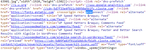 các thuộc tính pre của trang WPspeedmatters