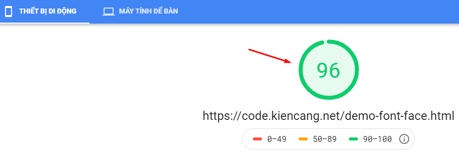 điểm số tốc độ thấp hơn