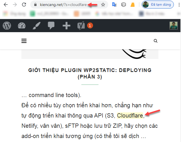 kết quả của công cụ tìm kiếm Algolia