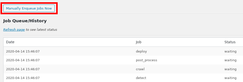 thêm thủ công hàng đợi Job