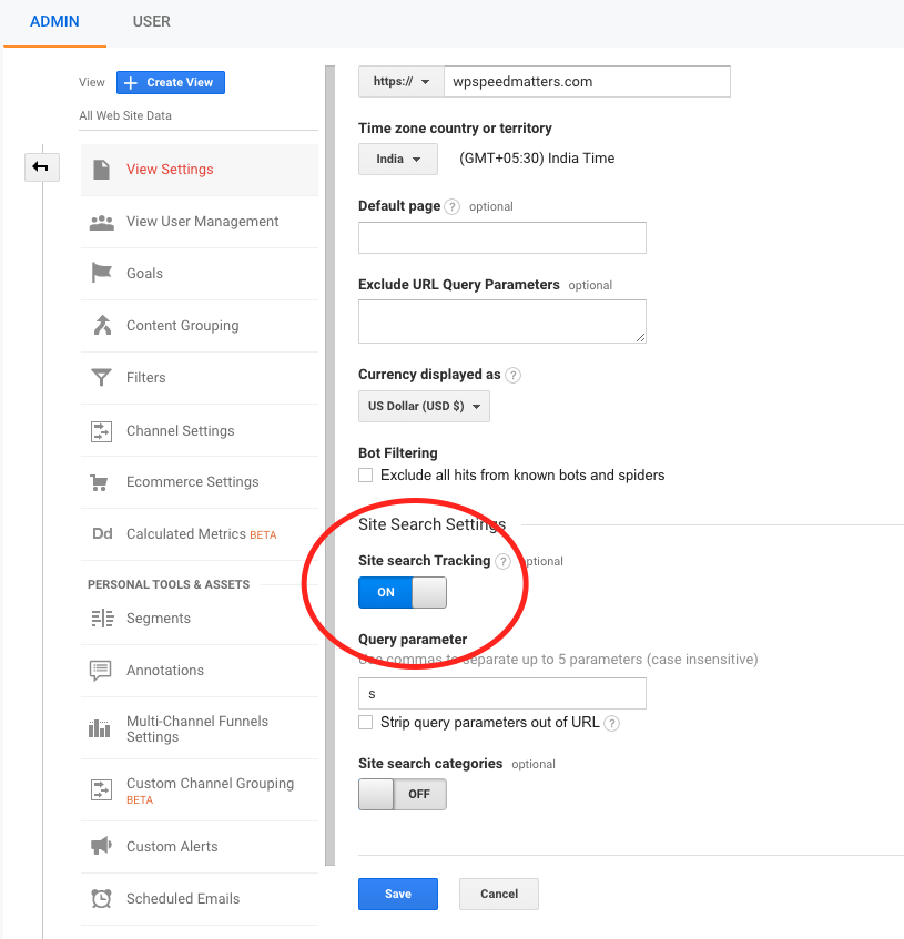 theo dõi tìm kiếm trên trang