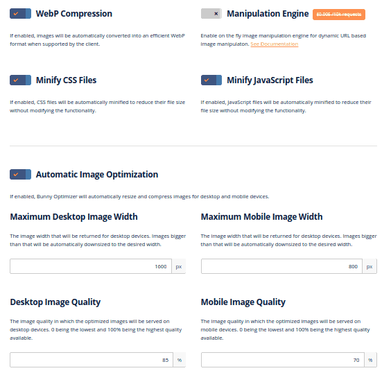 Tối ưu ảnh của BunnyCDN