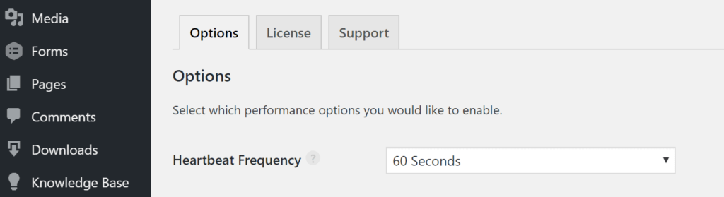 Thay đổi tần số Heartbeat bằng plugin perfmatters