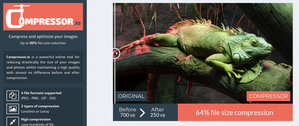 nén ảnh bằng công cụ trực tuyến compressor.io