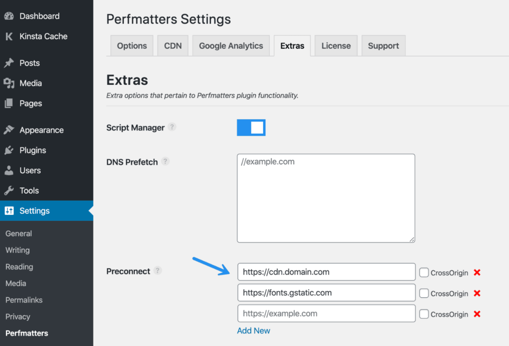 Bật preconnect trong WordPress