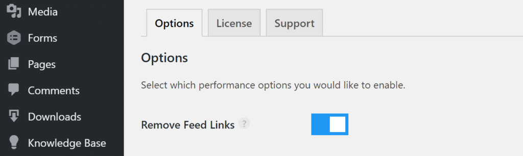 Loại bỏ RSS feed links bằng plugin perfmatters