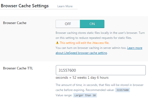 thời gian lưu cache của trình duyệt
