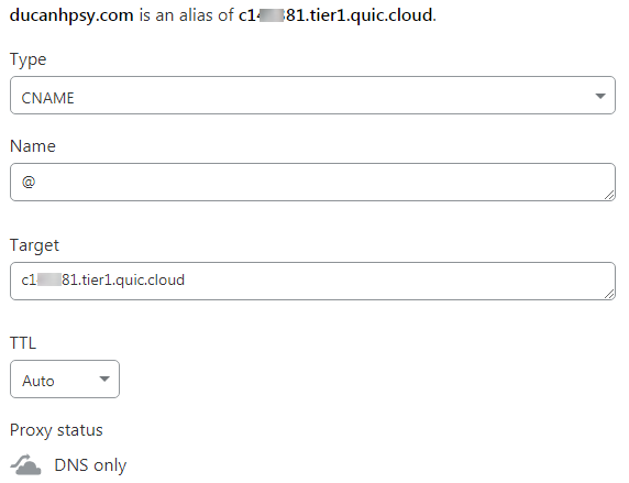 CNAME trên Cloudflare