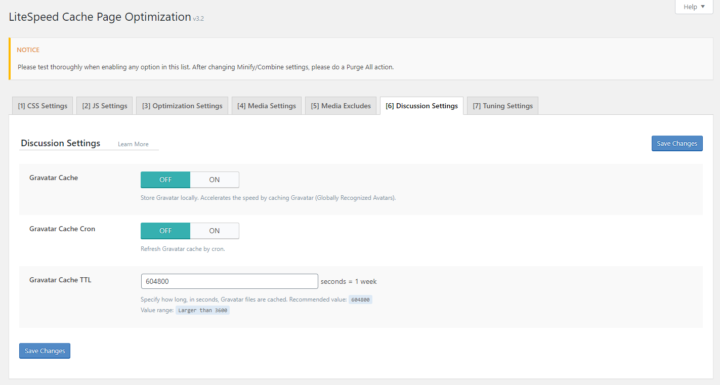 các cài đặt cho phần thảo luận
