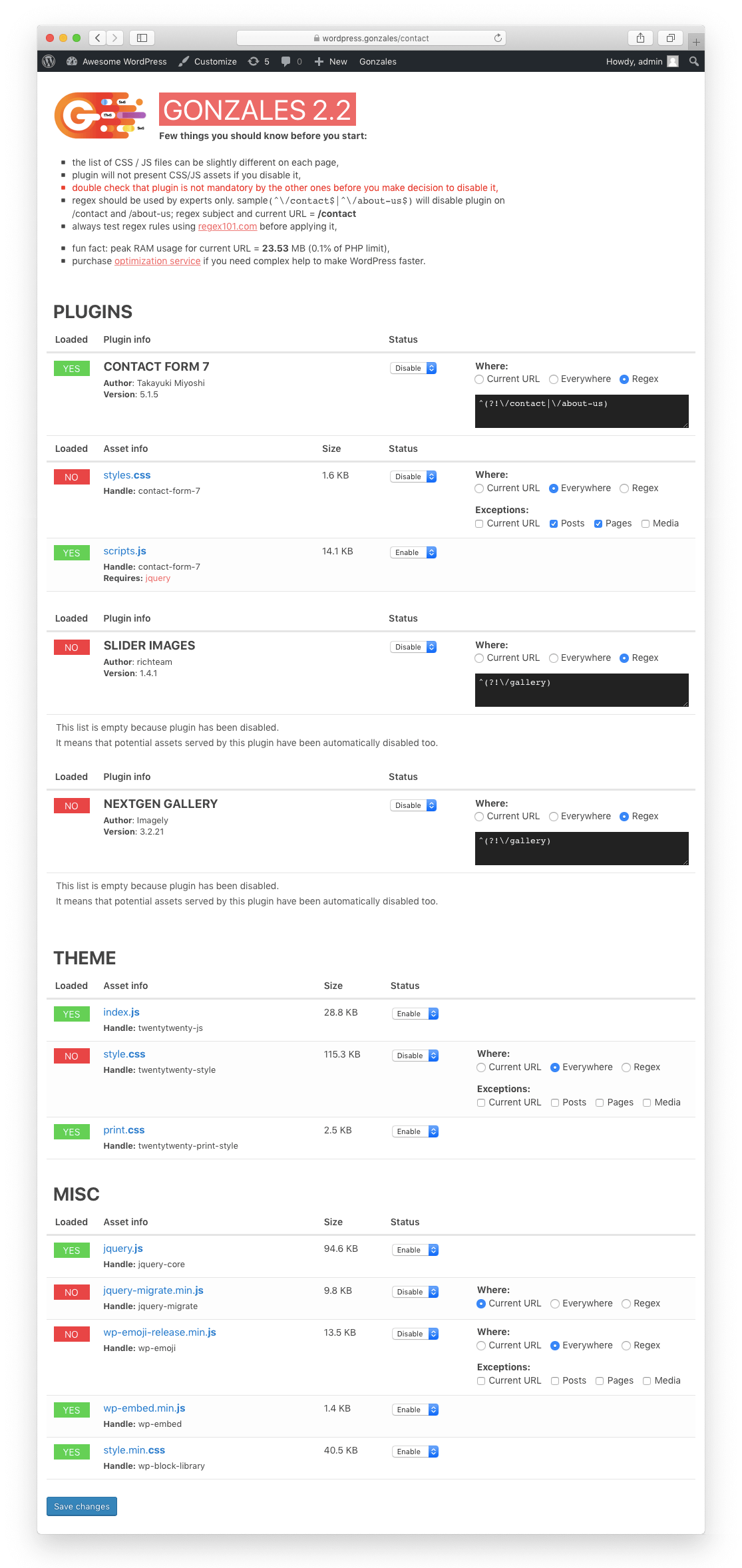 tăng tốc WordPress bằng Gonzales