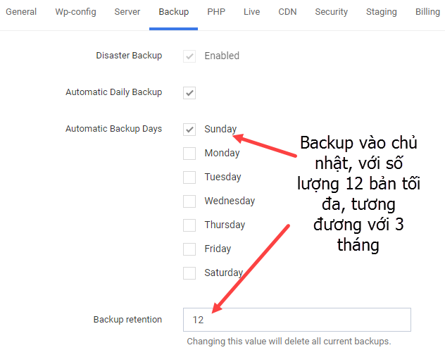 Tùy chọn backup