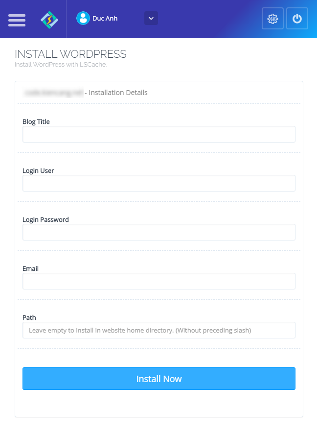 cài WordPress trên CyberPanel