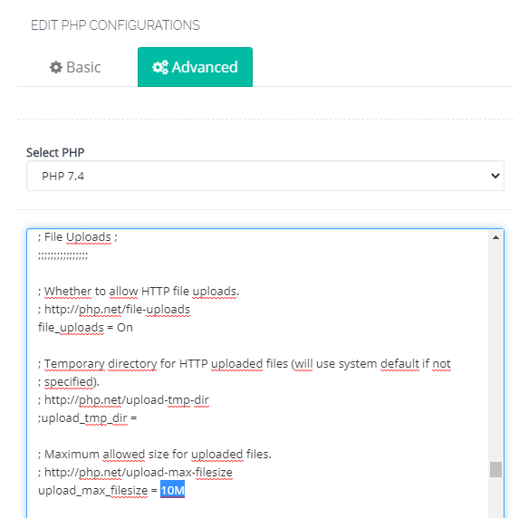 chỉnh sửa upload_max_filesize