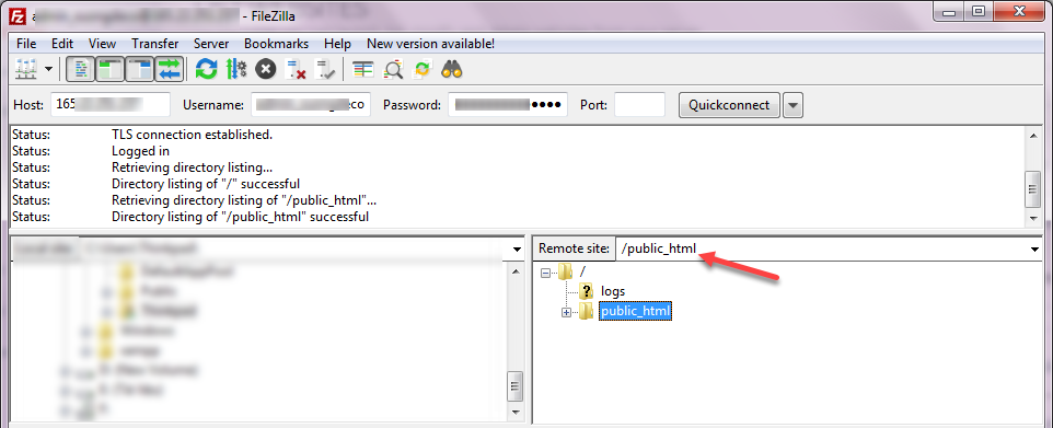 đường dẫn chính xác để chuyển host