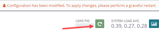 khởi động lại OpenLiteSpeed