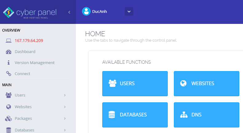 tạo thành công CyberPanel