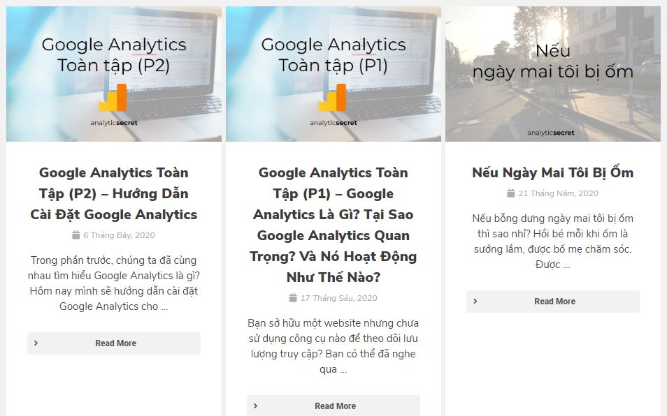 website của Sơn với thiết kế ba cột