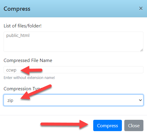 chọn kiểu nén, rồi tiến hành nén