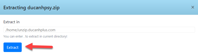 tiến hành giải nén