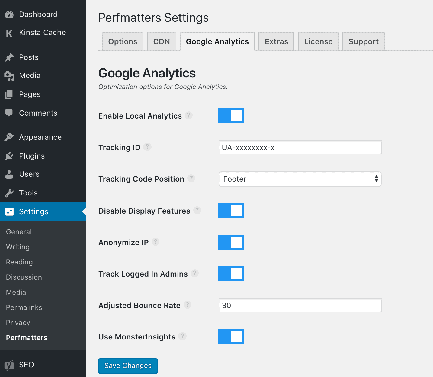 Bật Google local analytics