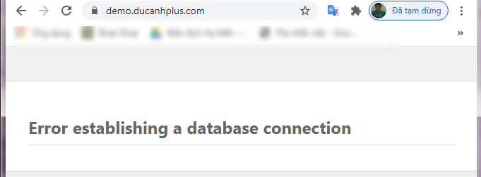 lỗi kết nối database
