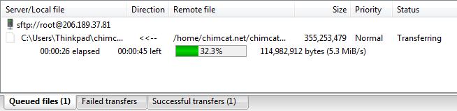 tải file nén về bằng FTP