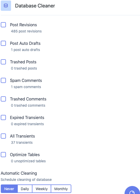 tối ưu hoá database trong FlyingPress
