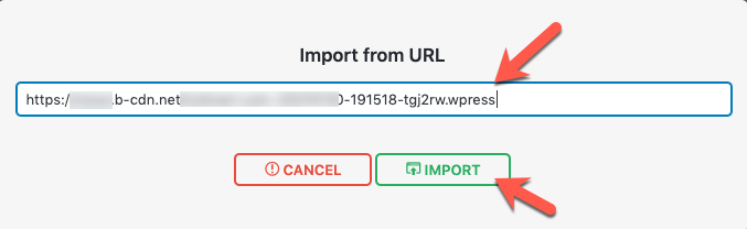 lấy link đưa vào plugin All in one Migration
