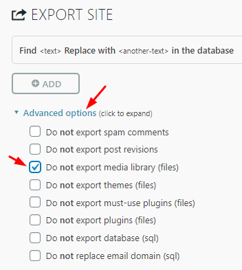 không backup file ảnh (media)