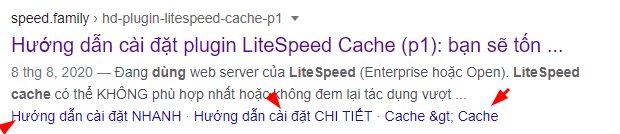 liên kết của tiêu đề trong kết quả tìm kiếm