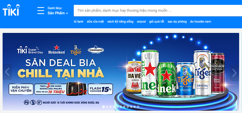 banner dạng fix của Tiki