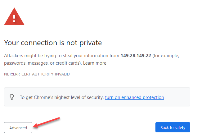 nhấn vào Advanced
