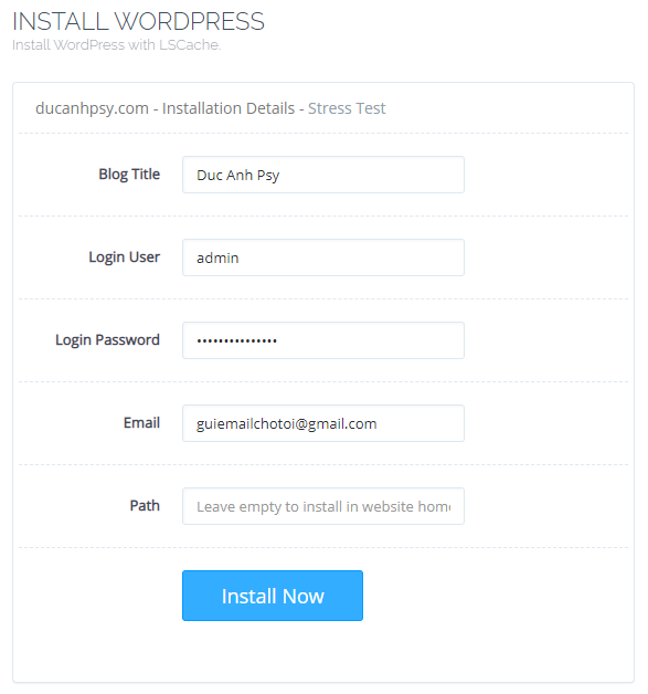 cài trang WordPress mới trắng