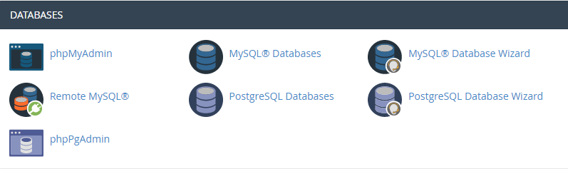 khu vực quản trị database trên cPanel